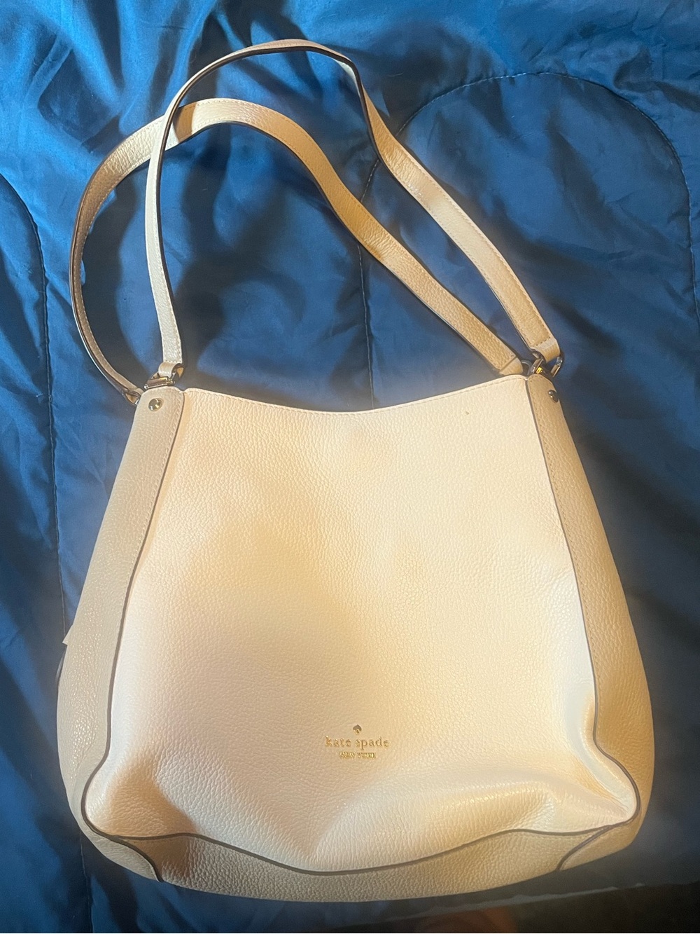 kate spade Cream Pebbled Leather Shoulder Hobo